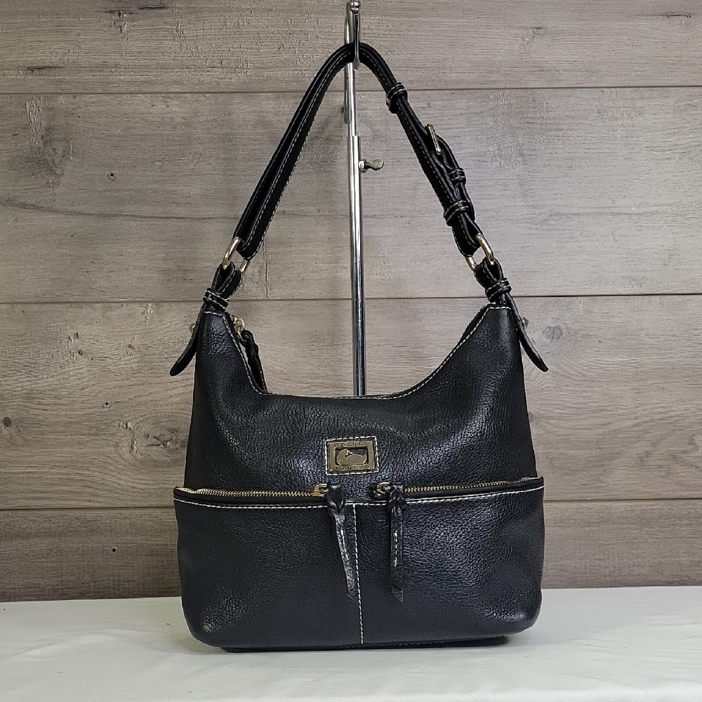 Dooney & Bourke Black Pebble Leather Shoulder Bag